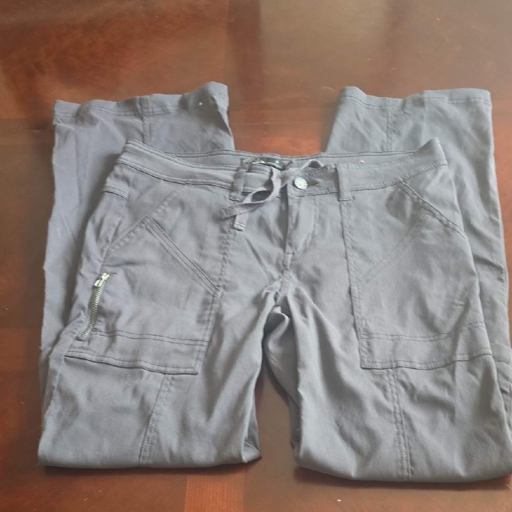 Prana Gray Cargo Pants with Zipper Pocket Size 8